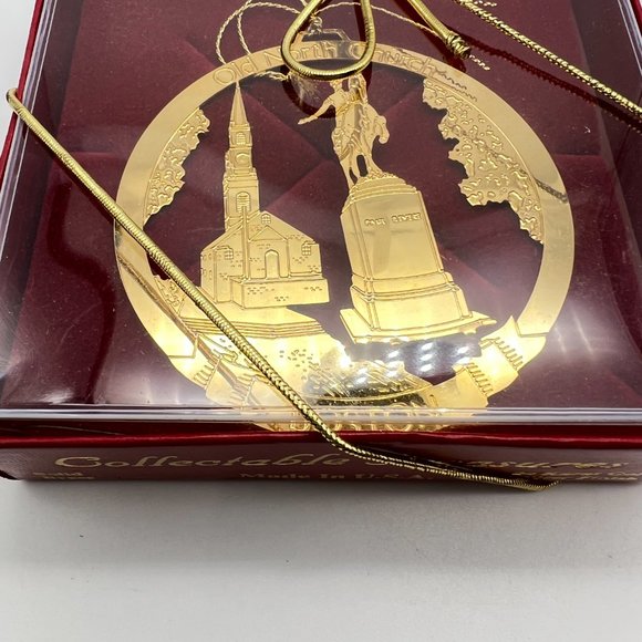 BOSTON Old North Church Ornament by Collectible Treasures 24k Gold Finish NIB - Picture 3 of 8